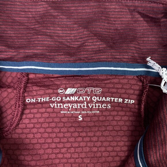 Vineyard Vines On The Go Sankaty Quarter Zip Pullover Men's Small Crimson - Picture 10 of 15